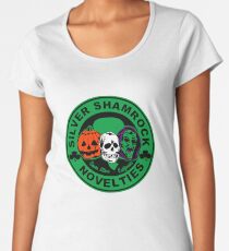 Camiseta premium de cuello ancho Trébol de plata