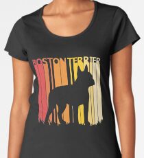 Vintage Retro Boston Terrier Christmas Gift Women's Premium T-Shirt