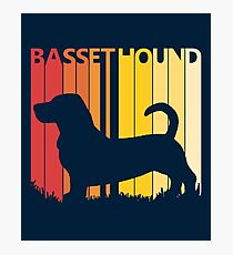 Vintage Retro Basset Hound Christmas Gift Photographic Print