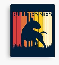 Vintage Retro Bull Terrier Christmas Gift Canvas Print