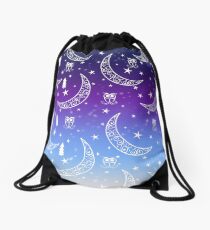 Moon And stars Drawstring Bag
