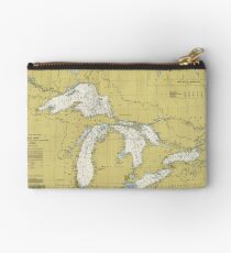 Vintage Map of The Great Lakes (1979) Studio Pouch