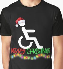 Funny Wheelchair Christmas Shirt Graphic T-Shirt