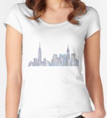 Camiseta entallada de cuello ancho NYC Skyline