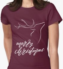 Merry Christmas Deer Women's Fitted T-Shirt