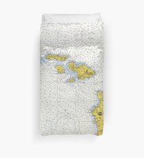 Vintage Map of Hawaii (1974) Duvet Cover
