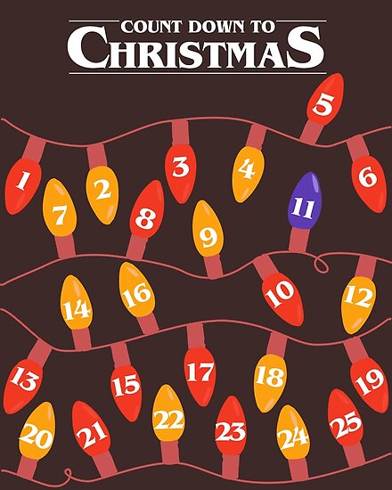 quot Stranger Things Christmas Lights Advent Calendar quot Poster by