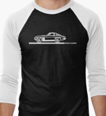 1965 Corvette Stingray Fastback White Men's Baseball ¾ T-Shirt