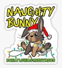 Naughty Christmas Bunny Funny Holiday Design Sticker