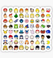 Super Smash Bros Ultimate Character Stock Icons - Franchise Order (Arrangement 3 of 4) Sticker