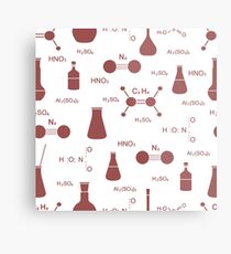 Scientific pattern. Chemistry, biology, medicine. Metal Print