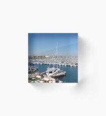 Port Olimpic marina, Barcelona Acrylic Block