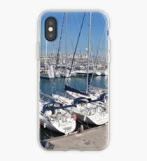 Port Olimpic marina in Barcelona iPhone Case