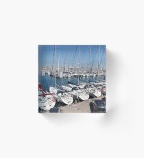 Port Olimpic marina in Barcelona Acrylic Block
