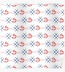 Seamless pattern with scissors. Sewing, needlework Poster