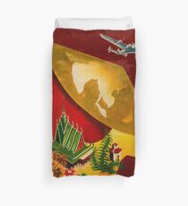 Vintage Travel Poster France - Asia - Air France 1950s Duvet Cover