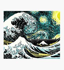 the great wave off kanagawa Stary night Photographic Print