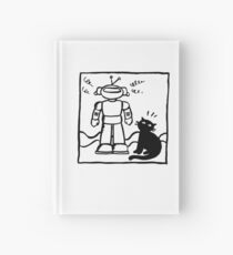 robot cat Hardcover Journal