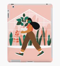Beautiful girl with plant in pot iPad Case/Skin