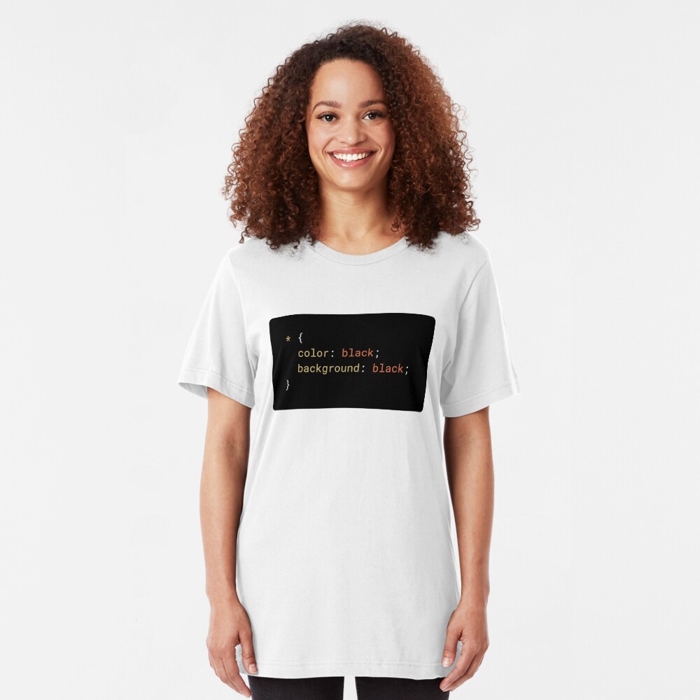 CSS - Everything Black (with background) Slim Fit T-Shirt