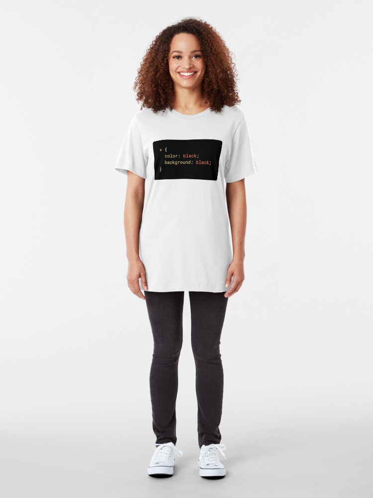 Alternate view of CSS - Everything Black (with background) Slim Fit T-Shirt