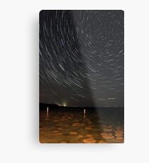 Star Trails Over Lake Clifton Thrombolites Metal Print