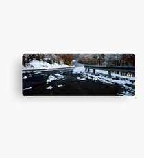 Icy Roads & Freezing Toes! Canvas Print