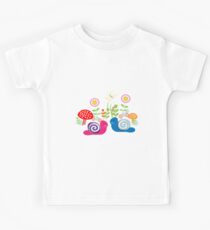 Kids Cute Fantasy Fairytale Snail Garden Kids Tee