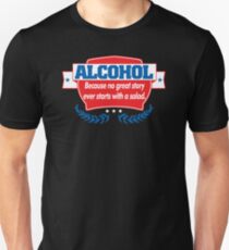 Funny Alcohol Salad T-Shirt Comedy Tees Humor Vintage Unisex T-Shirt