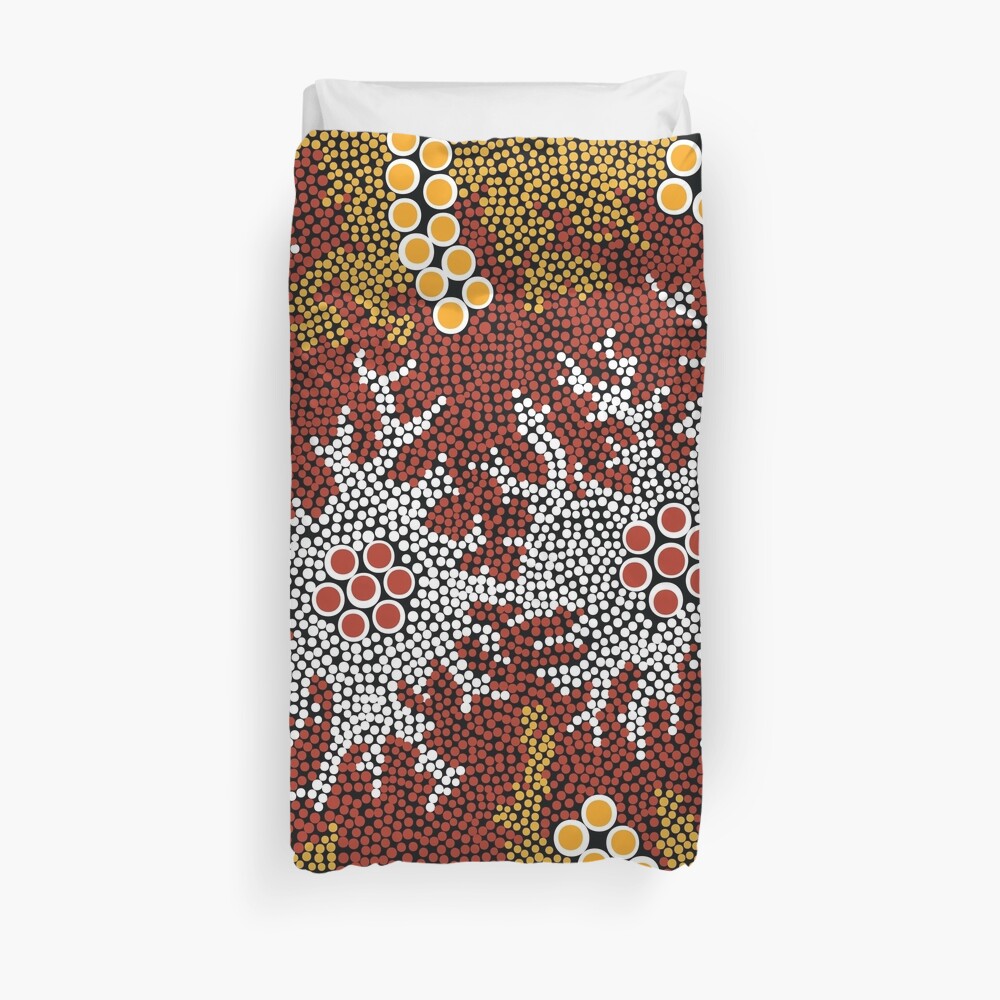 "Aboriginal Art Authentic Bushland Dreaming" Duvet Cover by
