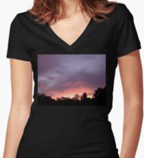 Sunset 2 Women's Fitted V-Neck T-Shirt