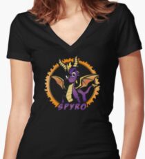 Mischievous Dragon Women's Fitted V-Neck T-Shirt