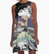 the great wave color glitch A-Line Dress