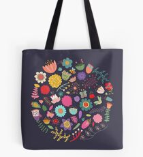 Bright Colored Flowers Floral Design Pattern Background Tote Bag