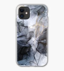 Calm but Dramatic Light Monochromatic Black & Grey Abstract iPhone Case