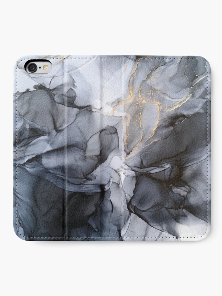 Alternate view of Calm but Dramatic Light Monochromatic Black & Grey Abstract iPhone Wallet