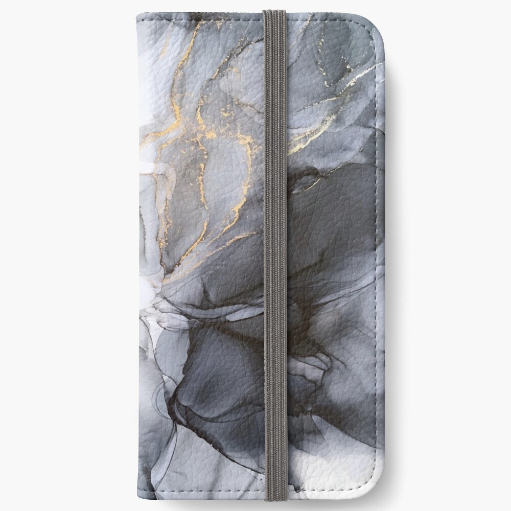 Calm but Dramatic Light Monochromatic Black & Grey Abstract iPhone Wallet