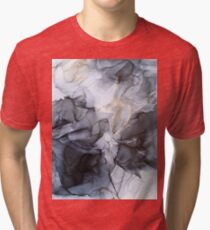 Calm but Dramatic Light Monochromatic Black & Grey Abstract Tri-blend T-Shirt