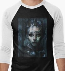 blue ombre Men's Baseball ¾ T-Shirt