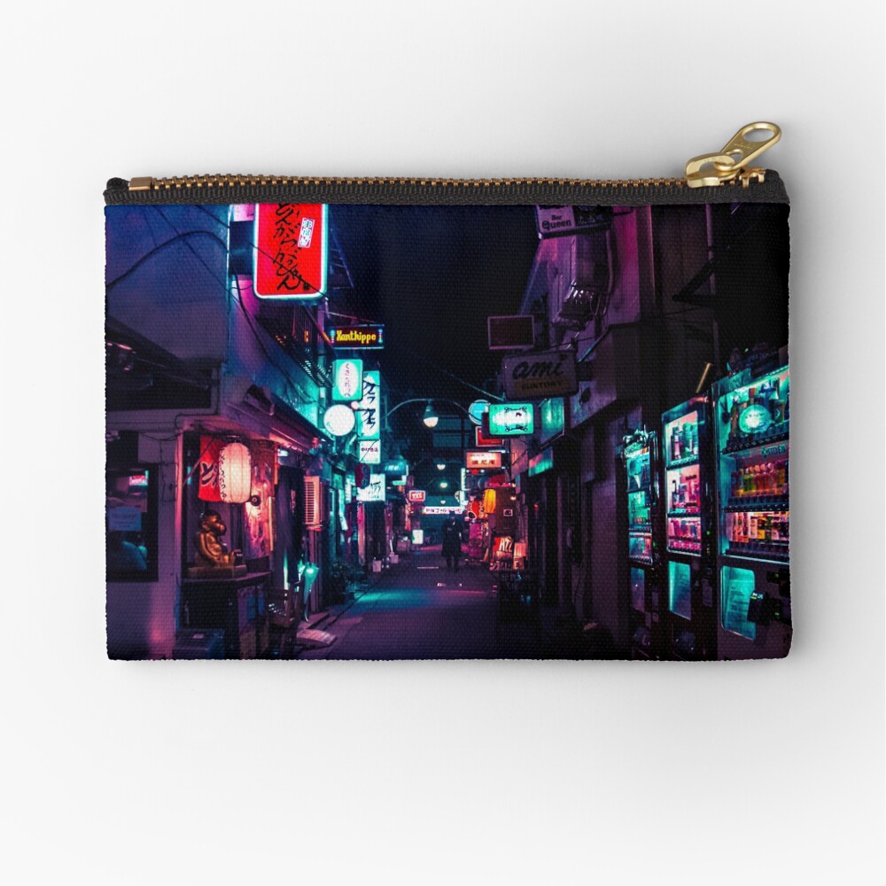 Late Night in Shinjuku's Golden Gai Zipper Pouch