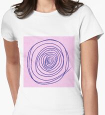 #illustration #pattern #abstract #chalkout #design #art #vector #spiral #symbol #shape #scribble #circle #nopeople #inarow #textured #oldfashioned #retrostyle #square Women's Fitted T-Shirt