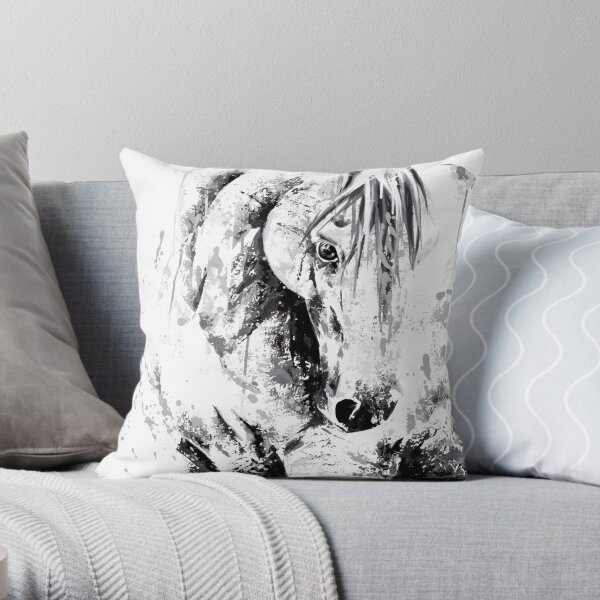 Cheval "Blanc rayonnant" Coussin