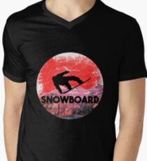 Snowboard gift mountains Men's V-Neck T-Shirt