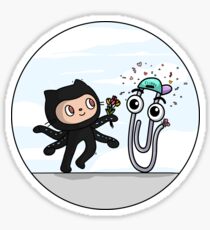 Octocat and Clippy Sticker