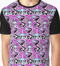 Drachen Muster Rosa Grafik T-Shirt