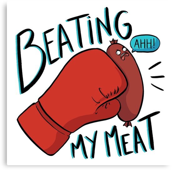 Beating My Meat Canvas Print By Skulfrid Redbubble 5703