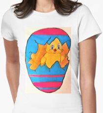 PEEK A BOO EASTER CHICK Women's Fitted T-Shirt