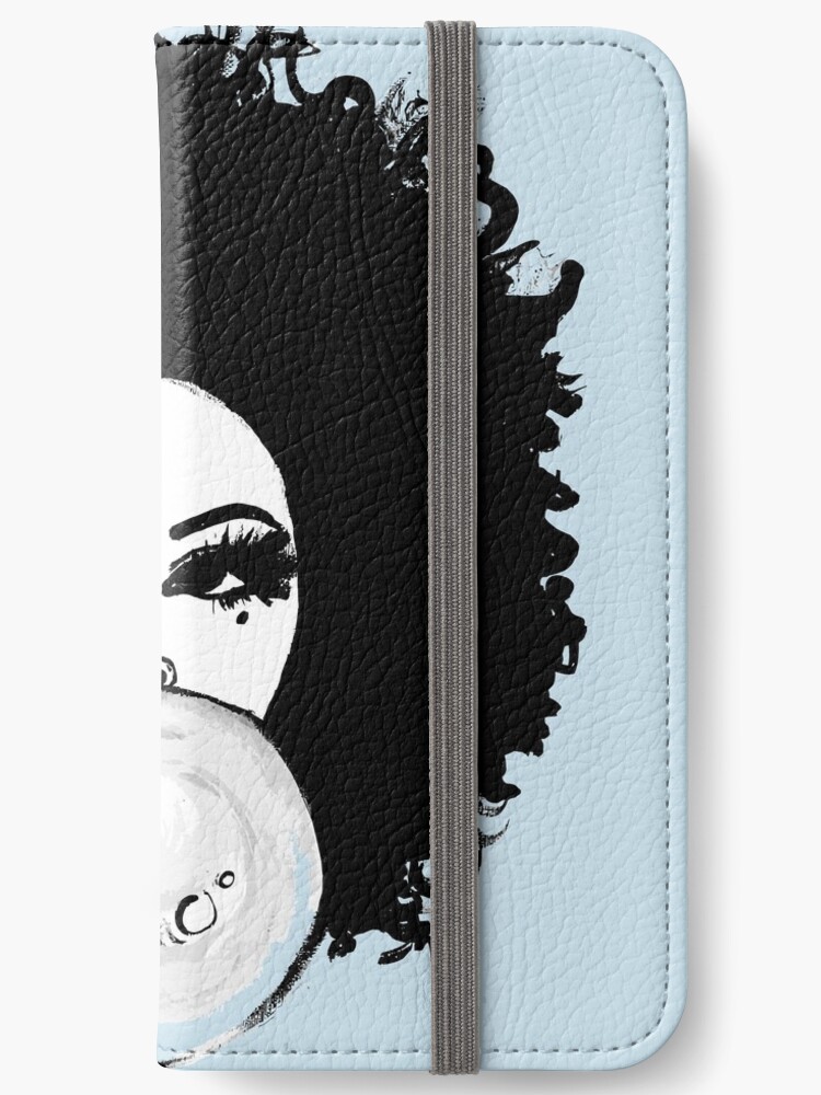 Curly Afro Pretty Girl Bubble Gum Poppin Natural Hair Art Iphone