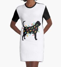 Weihnachtslicht-Bluthund-T-Shirt Geschenke für Hundeliebhaber T-Shirt Kleid