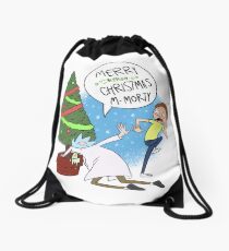 Rick and Morty Christmas Drawstring Bag